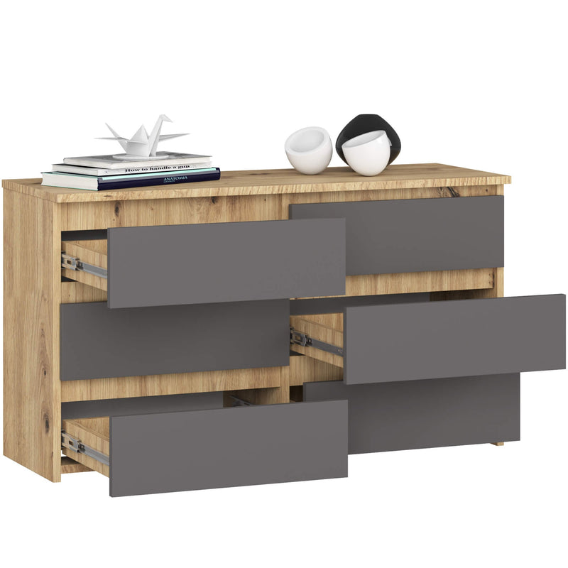 Kommode CL100, 6-teilig, Artisan Eiche/Grau