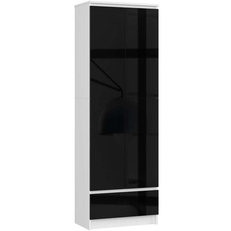 GESCHLOSSENES REGAL R60 2D 1SZ CLP PK WEISS / SCHWARZ GLÄNZEND