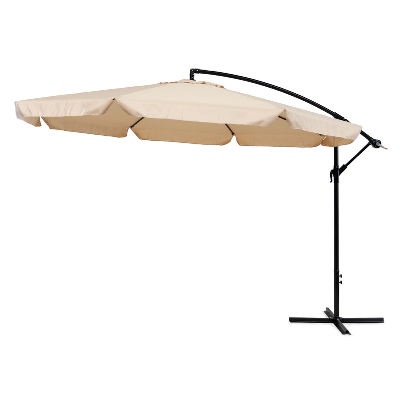 MultiGarden großer Klapp-Gartenschirm mit Ausleger 3,5 m beige