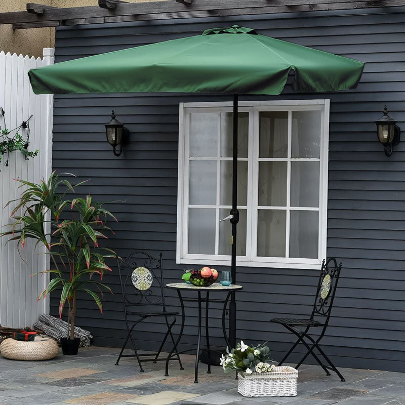Rechteckiger großer Gartenschirm, kippbar, knickbar, mit Kurbel, grün 200x140 cm MultiGarden