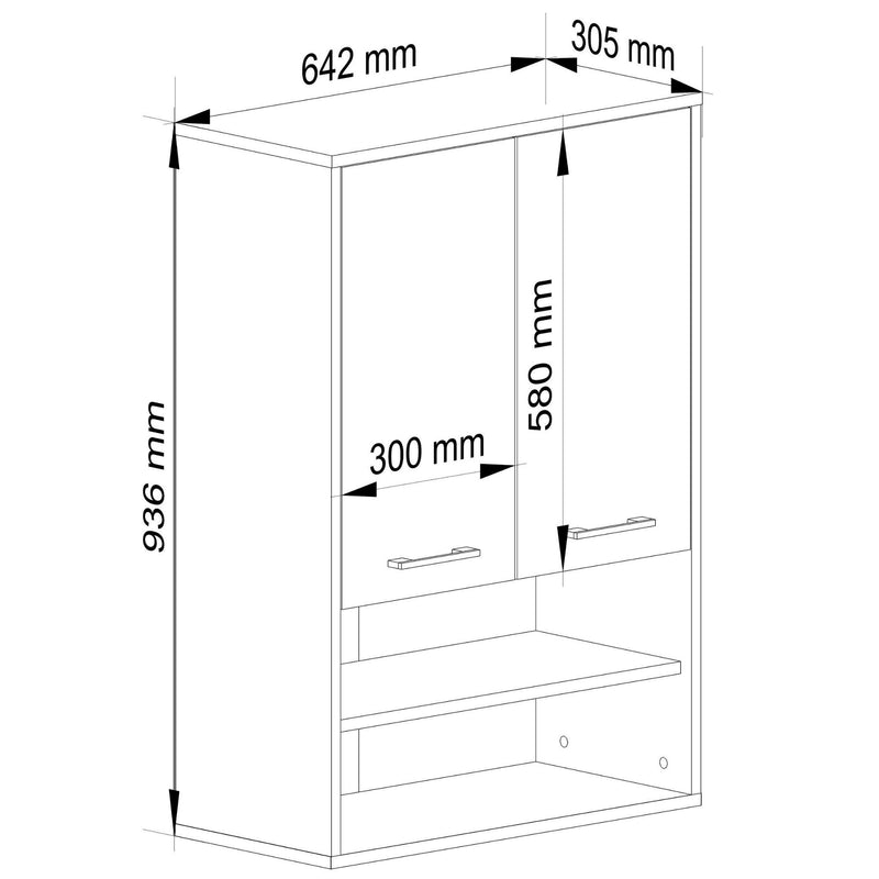 Wandschrank FIN H934 B64 2D 1P Sonoma Eiche