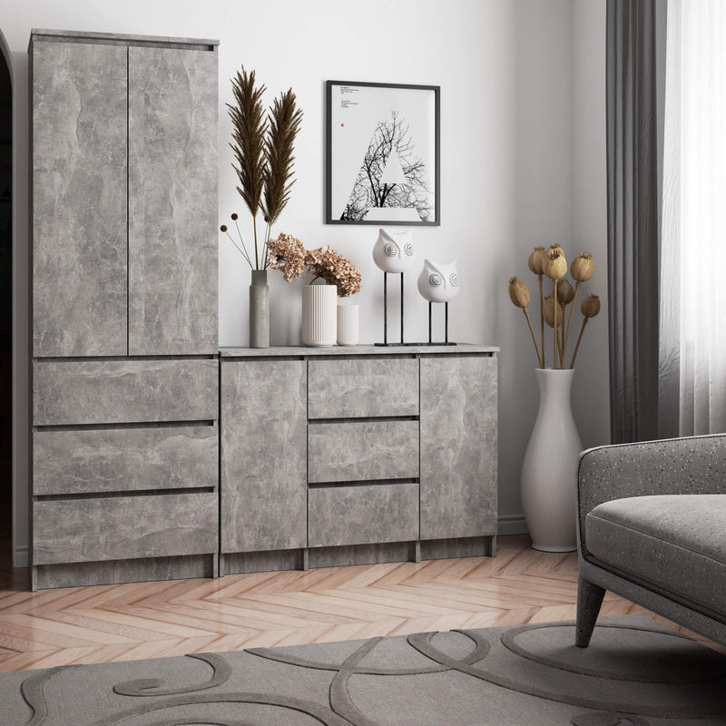 Kommode K100 2D 3SZ PK Beton