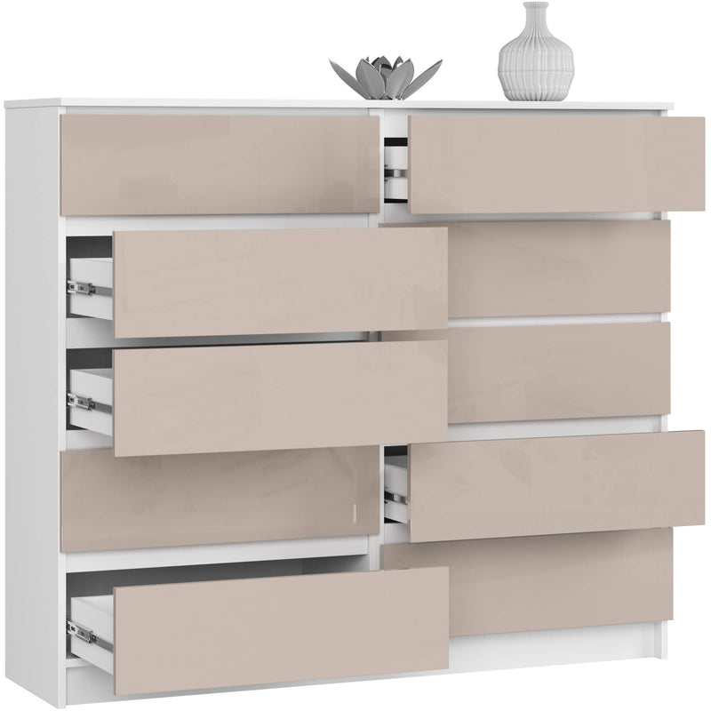 Kommode K140 10SZ CLP PK CAPUCCINO GLÄNZEN