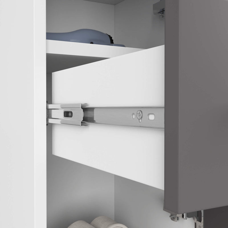 Badezimmerschrank-Säule 30 2D 1SZ 85cm PK Weiß/Grau