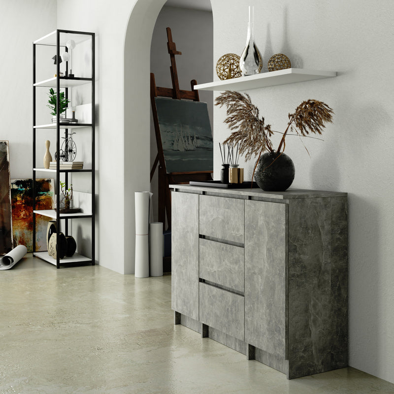 Kommode K100 2D 3SZ PK Beton
