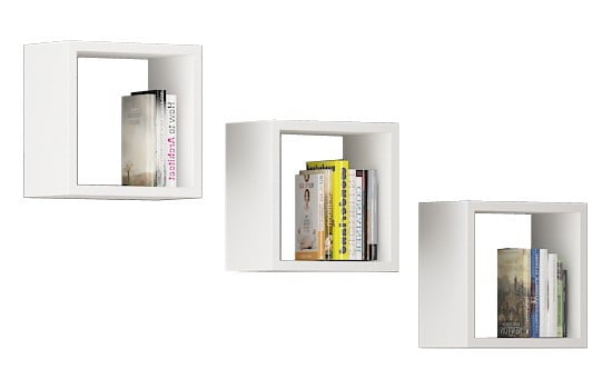 Wandregal K 25x25cm Set 3-teilig WEISS