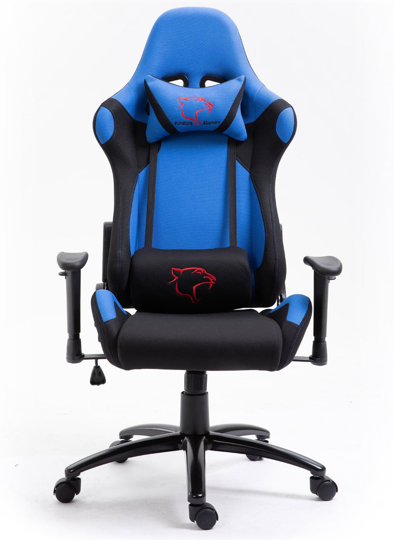F4G FG38 Gaming-Stuhl aus blauem Stoff