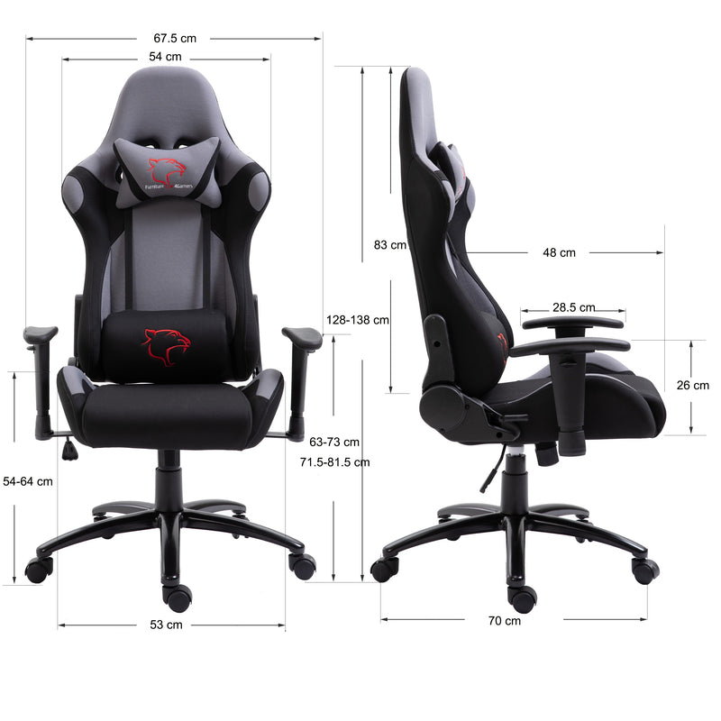 F4G FG38 Gaming-Stuhl aus blauem Stoff