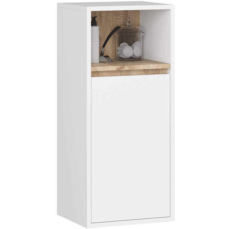Wandhängender Badezimmerschrank VAMI W35 1D 1W Weiß / Sonoma Eiche