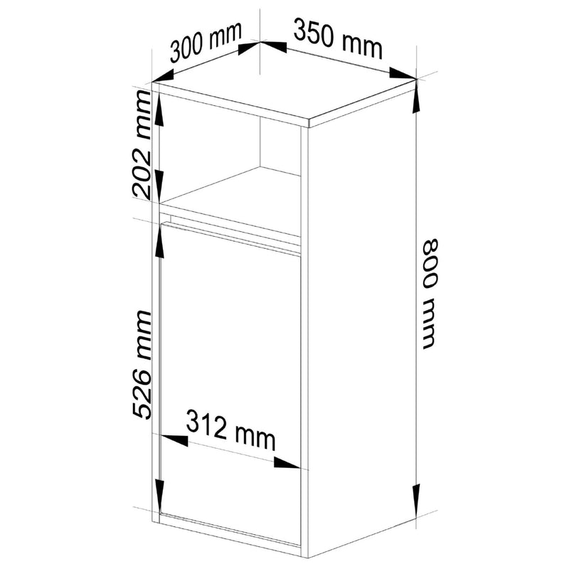 Wandhängender Badezimmerschrank VAMI W35 1D 1W Weiß / Graphitgrau