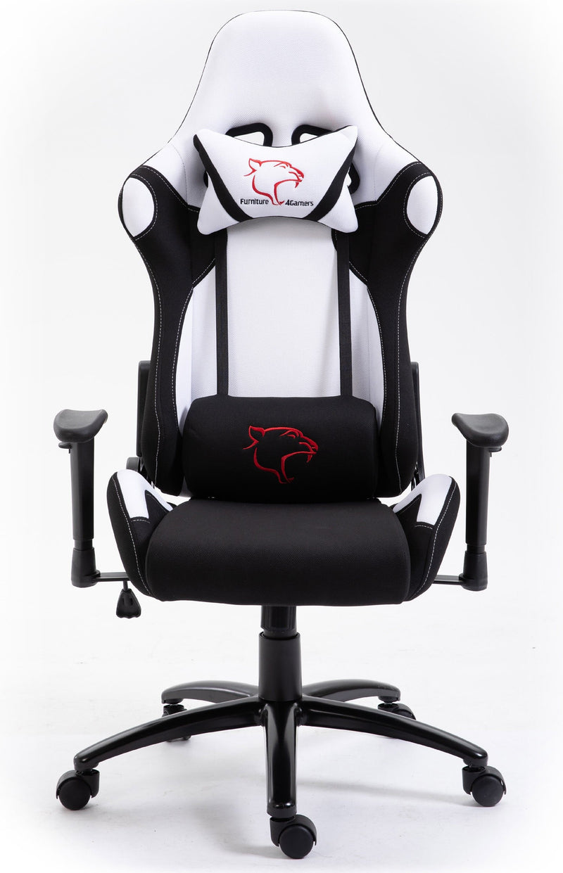 F4G FG38 Gaming-Stuhl aus weißem Stoff