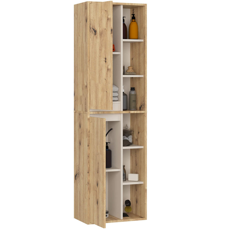 Wandhängender Badezimmerschrank VAMI W50 2D 6P ARTISAN OAK / CASHMERE