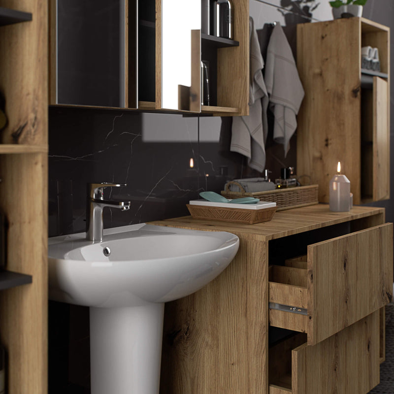 VAMI Wandhängendes Badezimmermöbelset Artisan Oak / Graphitgrau