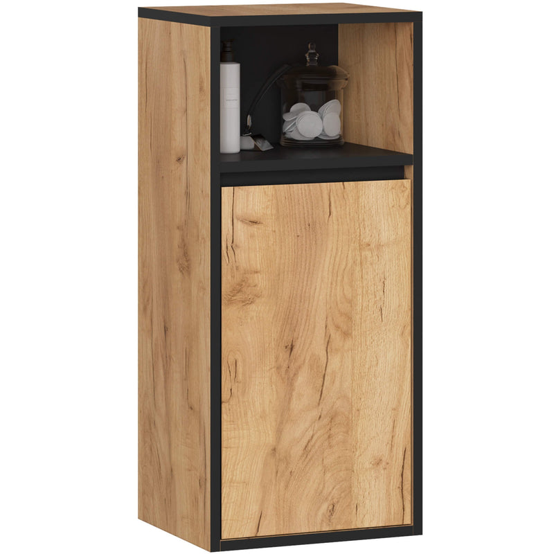 VAMI Wandhängendes Badezimmermöbel-Set Eiche Craft / Schwarz