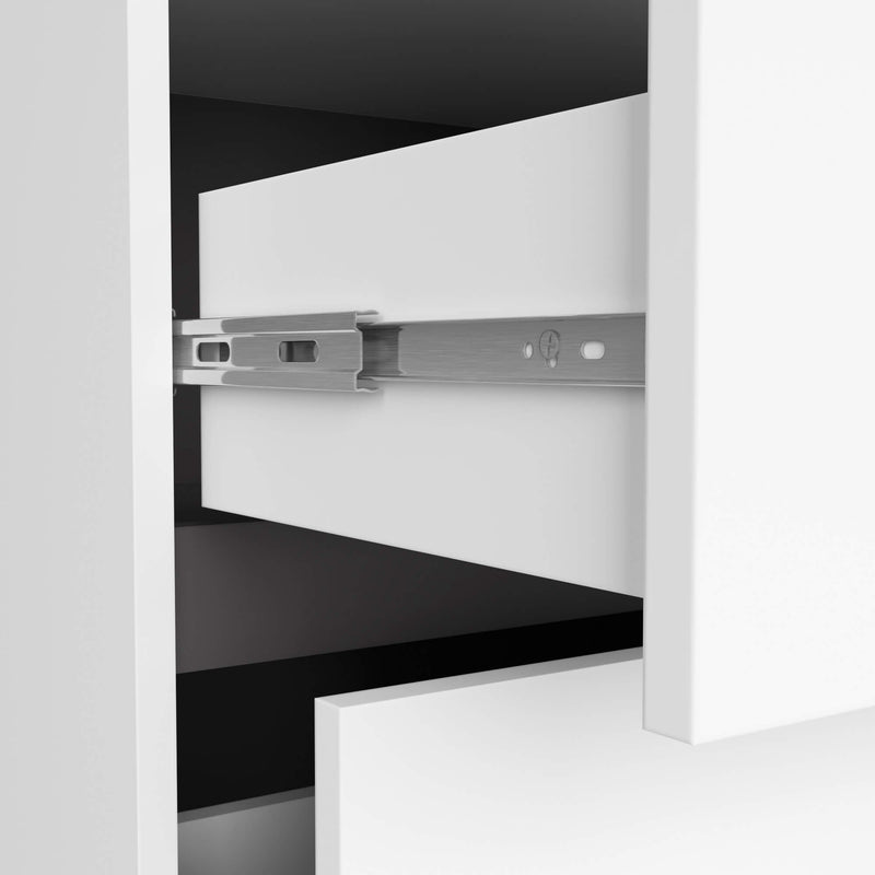 Badezimmerschrank für Waschbecken mit Löchern VAMI W90 UM 2SZ 2P Weiß / Graphitgrau