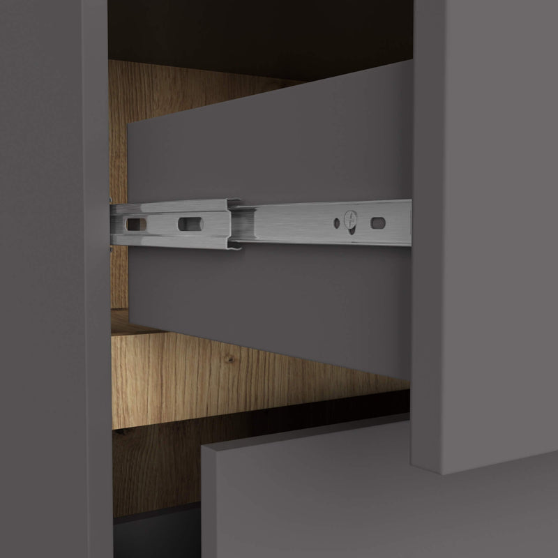 Badezimmerschrank für Waschbecken mit Löchern VAMI W90 UM 2SZ 2P Graphitgrau / Artisan Oak