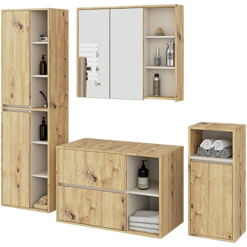 Wandhängende Badezimmermöbel mit Löchern, VAMI ARTISAN Eiche/Kaschmir