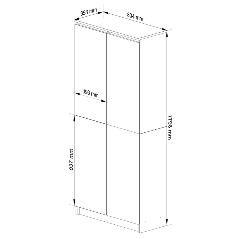 GESCHLOSSENES REGAL R80 2D 8P CLP SONOMA EICHE / WEISS