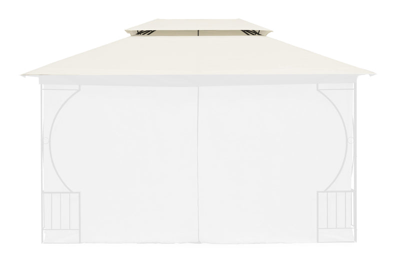 Dach für Gartenpavillon 3x4 m wasserdichte Abdeckung Lüftungsöffnung beige MultiGarden