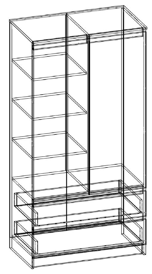 Kleiderschrank S90 2D 2SZ CLP Sonoma / Venge