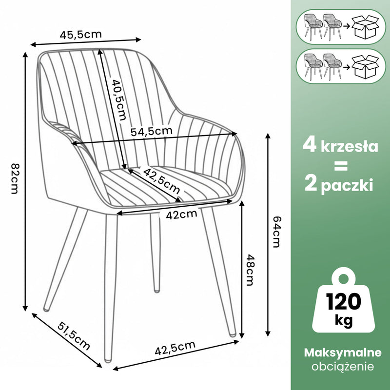 4x Samtpolsterstuhl mit Steppnähten Flaschengrün FLORENCE Schwarze Beine