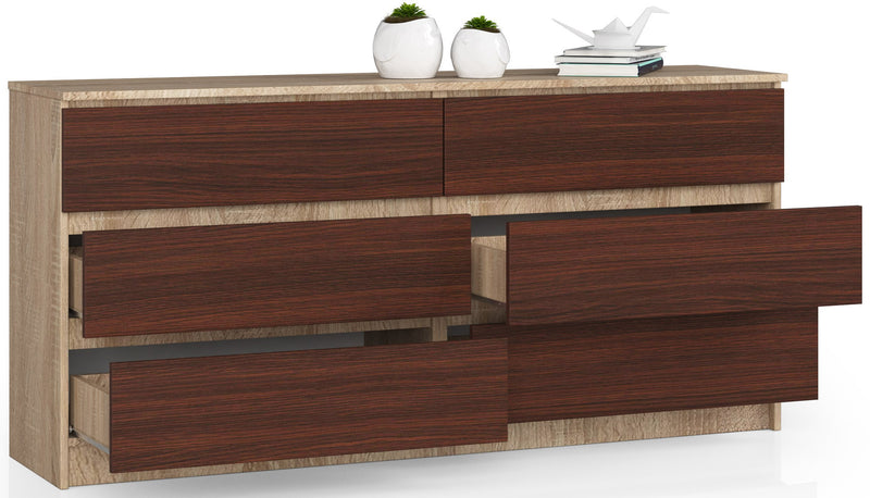 Kommode K160 6SZ CLP Sonoma Eiche / Wenge