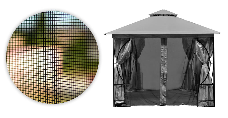 Moskitonetz für Gartenpavillon 3x3 m Netz mit Reißverschlüssen MultiGarden