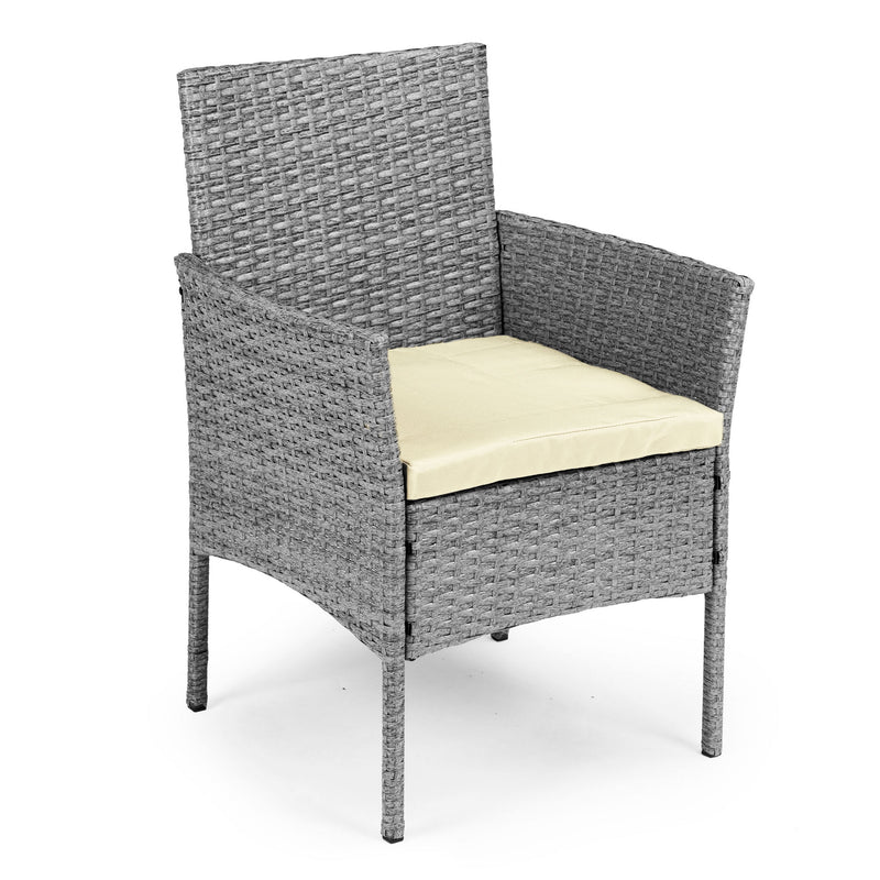 Gartensitzgruppe Polyrattan Bank Tisch Stühle grau MultiGarden