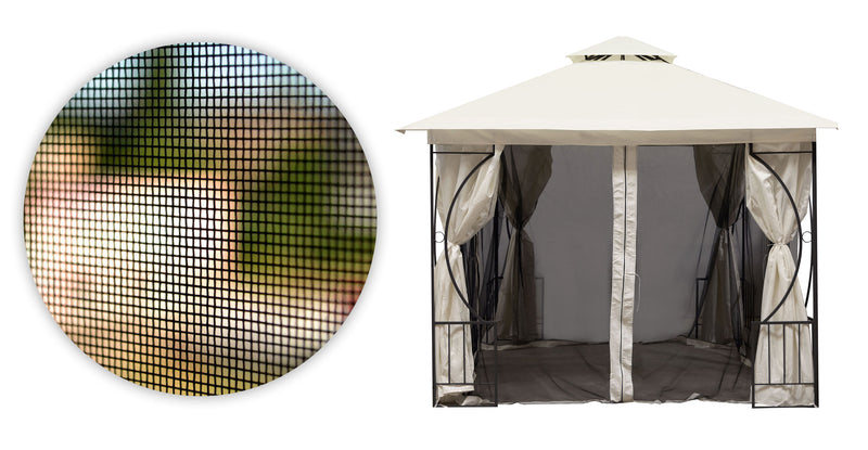 Moskitonetz für Gartenpavillon 3x3 m Netz mit Reißverschlüssen MultiGarden