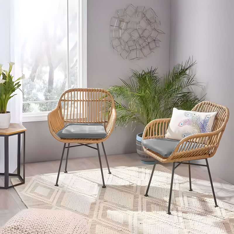 Gartengarnitur Polyrattan Stühle Tisch + Kissen MultiGarden