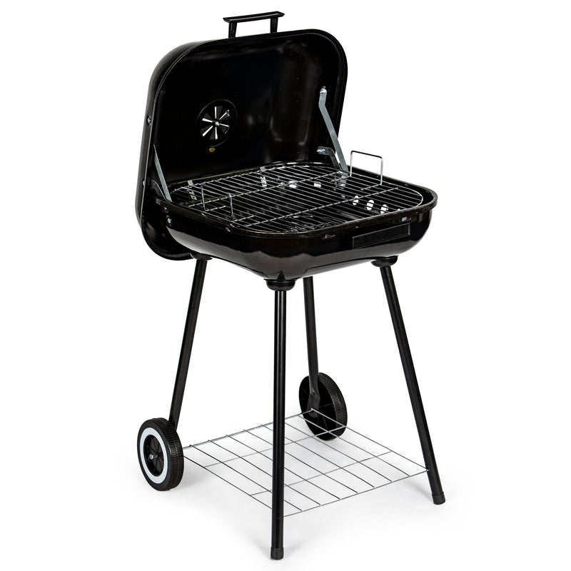 Garten-Holzkohlegrill mit aufklappbarem Deckel + Rollen MultiGarden