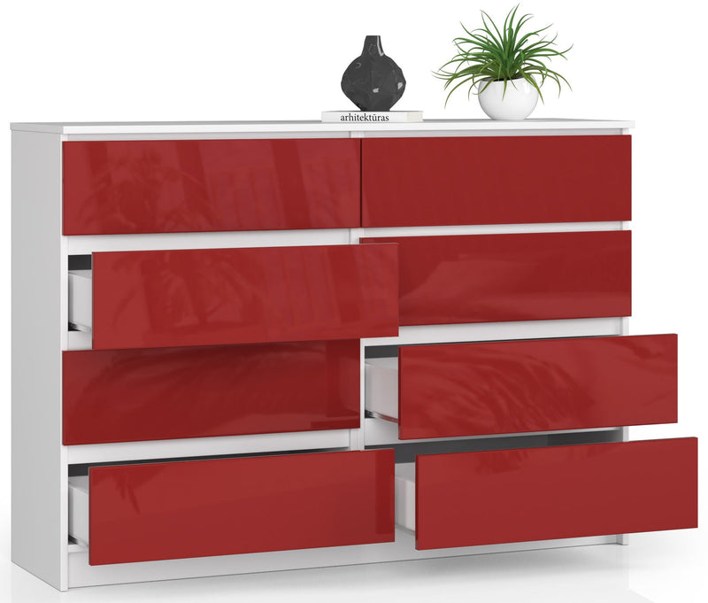 Kommode K140 8SZ CLP Rot Glanz