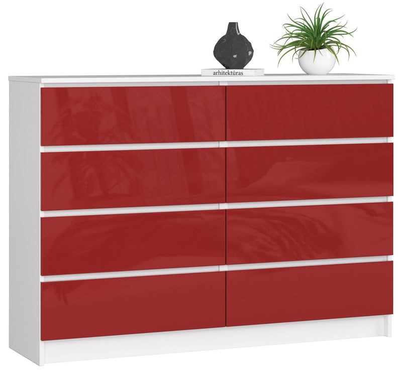 Kommode K140 8SZ CLP Rot Glanz