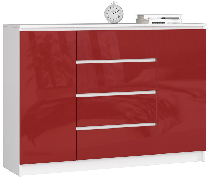 Kommode K140 2D 4SZ CLP Rot Glanz