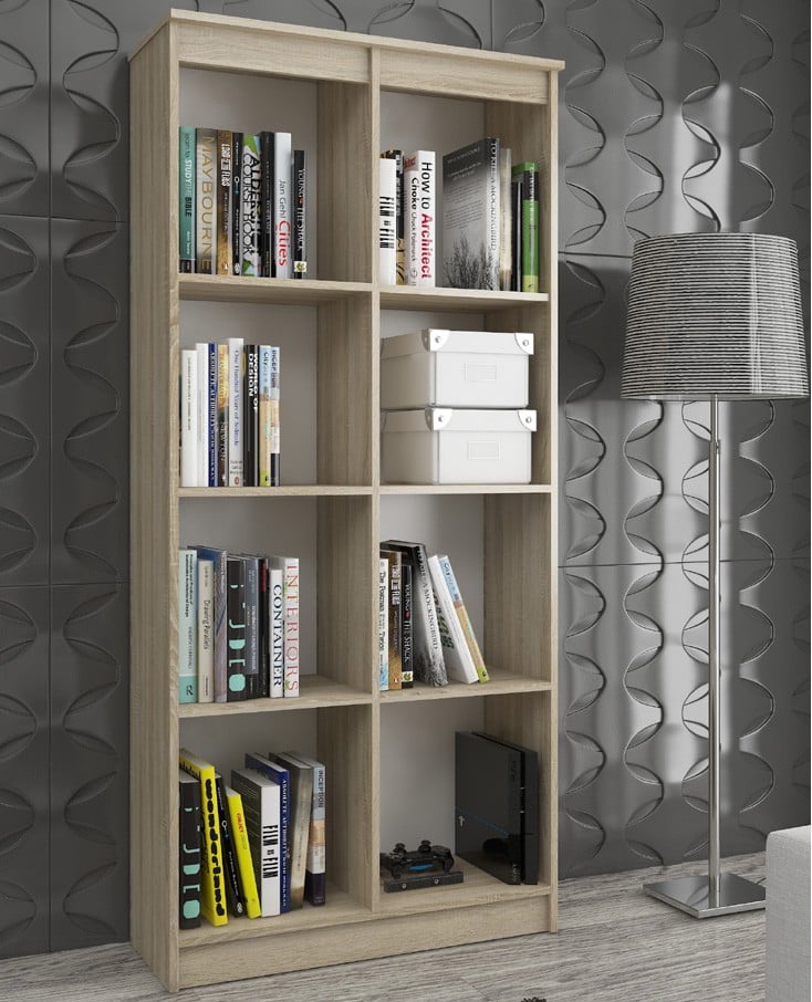 BÜROREGAL R 80 cm CLP 8 REGALE DZ SONOMA EICHE
