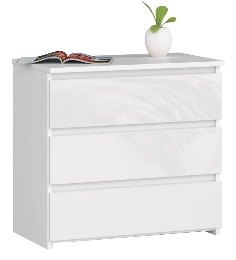 Nachttisch CL3 60 cm PK Weiß / Weiß glänzend
