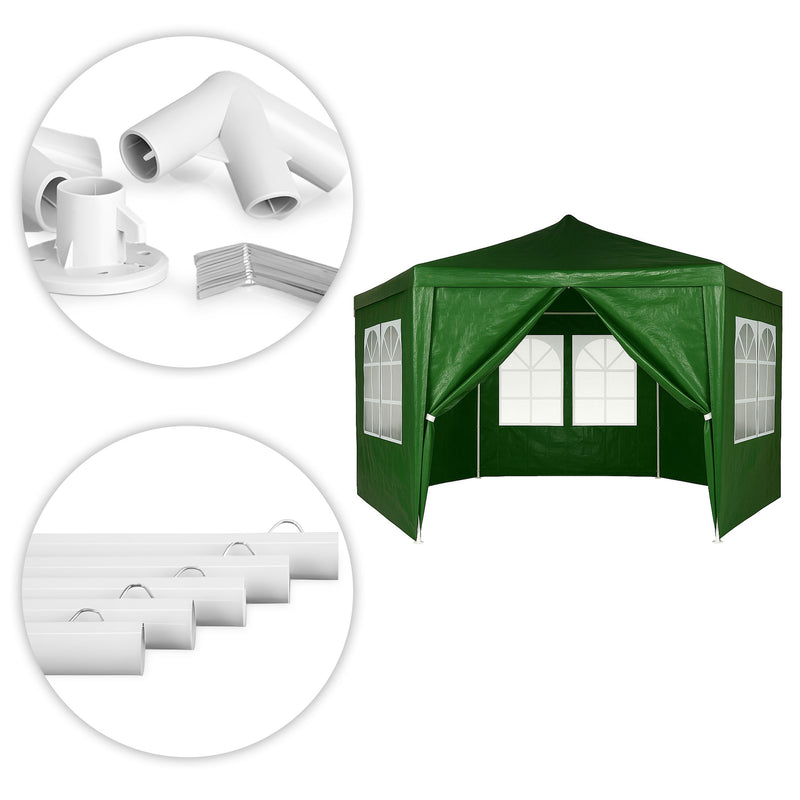 Garten- und Marktstandpavillon 2x2x2 m mit Fenstern grün MultiGarden