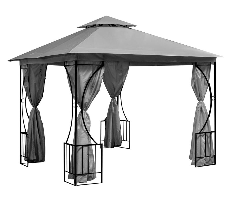 Gartenpavillon 2-in-1 3x3 m Moskitonetz und Seitenwände MultiGarden
