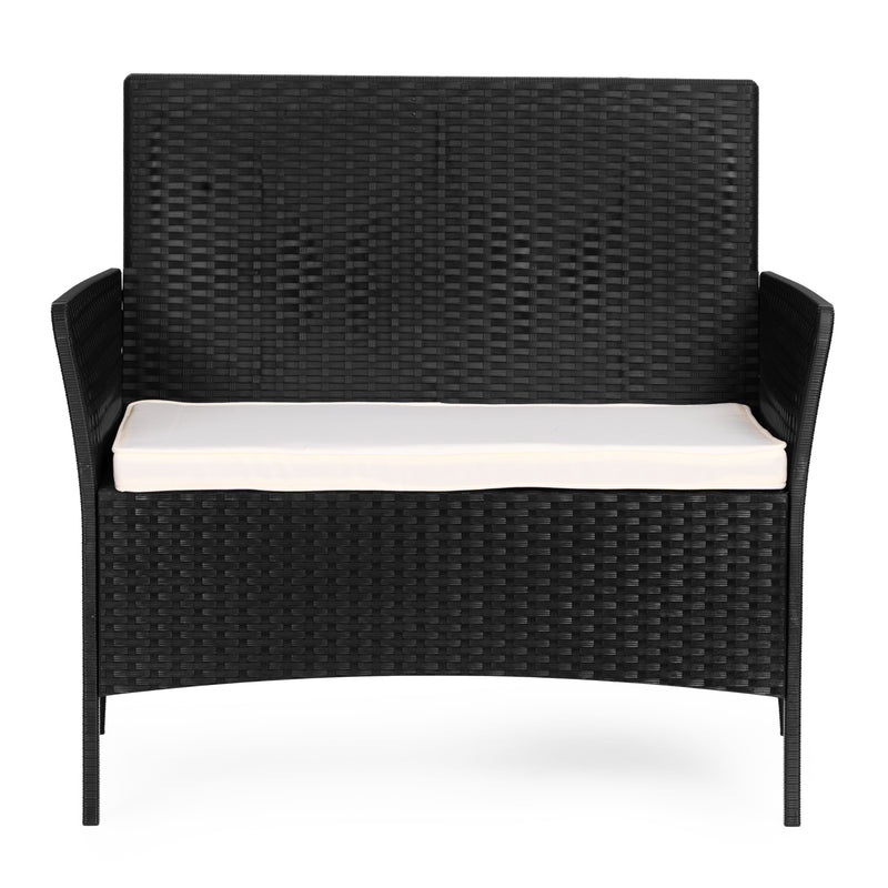 MultiGarden Gartenmöbel-Set Tisch Bank Sessel schwarz