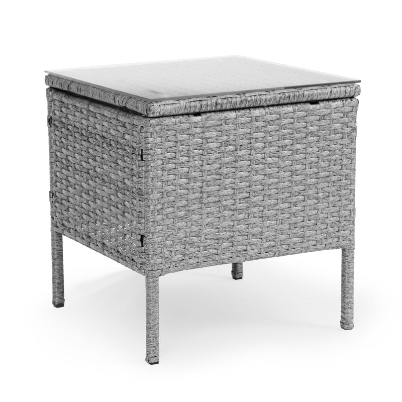Gartenmöbelset aus Polyrattan Tisch Stühle Grau MultiGarden