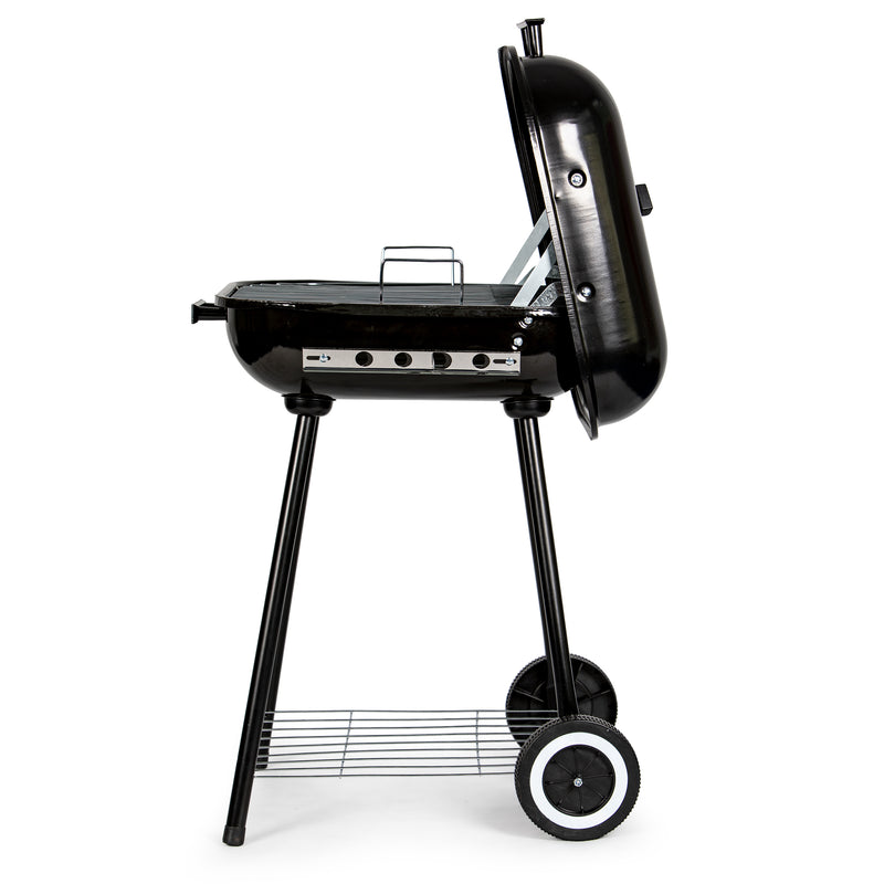 Garten-Holzkohlegrill mit aufklappbarem Deckel + Rollen MultiGarden