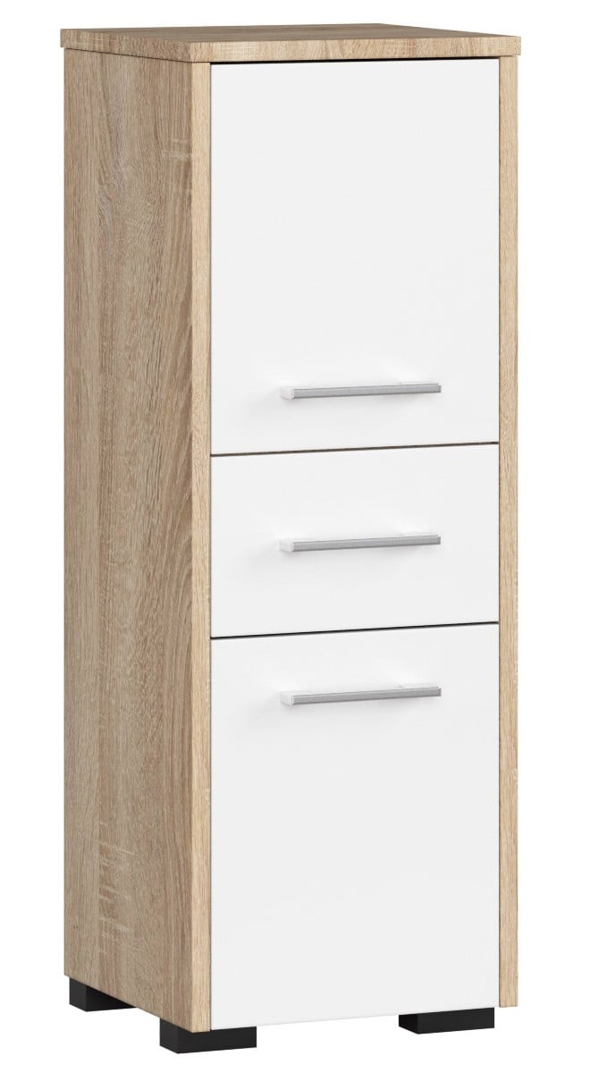 Badezimmerschrank FIN PILLAR 30 2D 1SZ 85cm PK SONOMA EICHE / WEISS