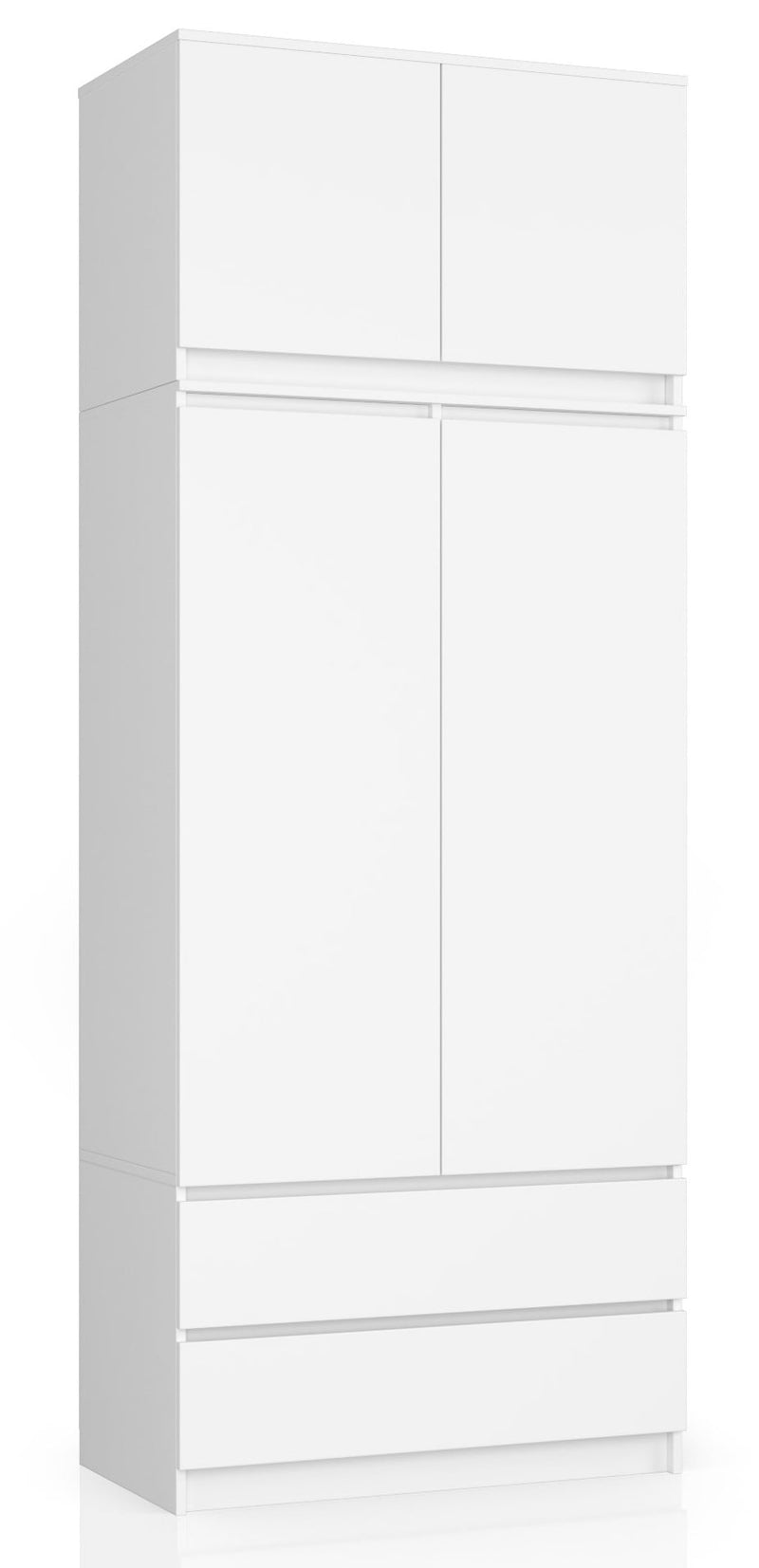 Kleiderschrank mit Erweiterung S 90 cm 2 Türen 2 Schubladen PK Weiß