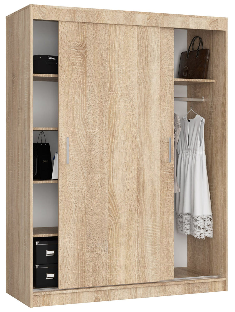 Schiebekleiderschrank 150 cm CLP Mono Eiche Sonoma