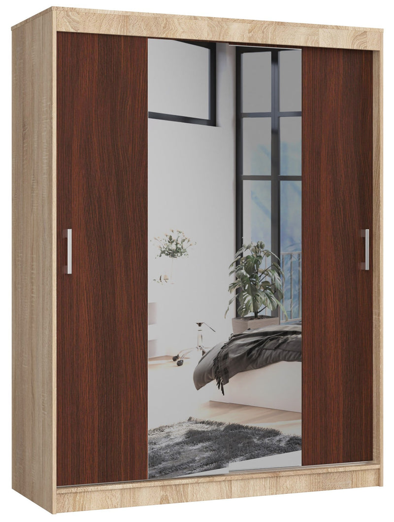 Schiebekleiderschrank 150 cm CLP Sonoma / Wenge