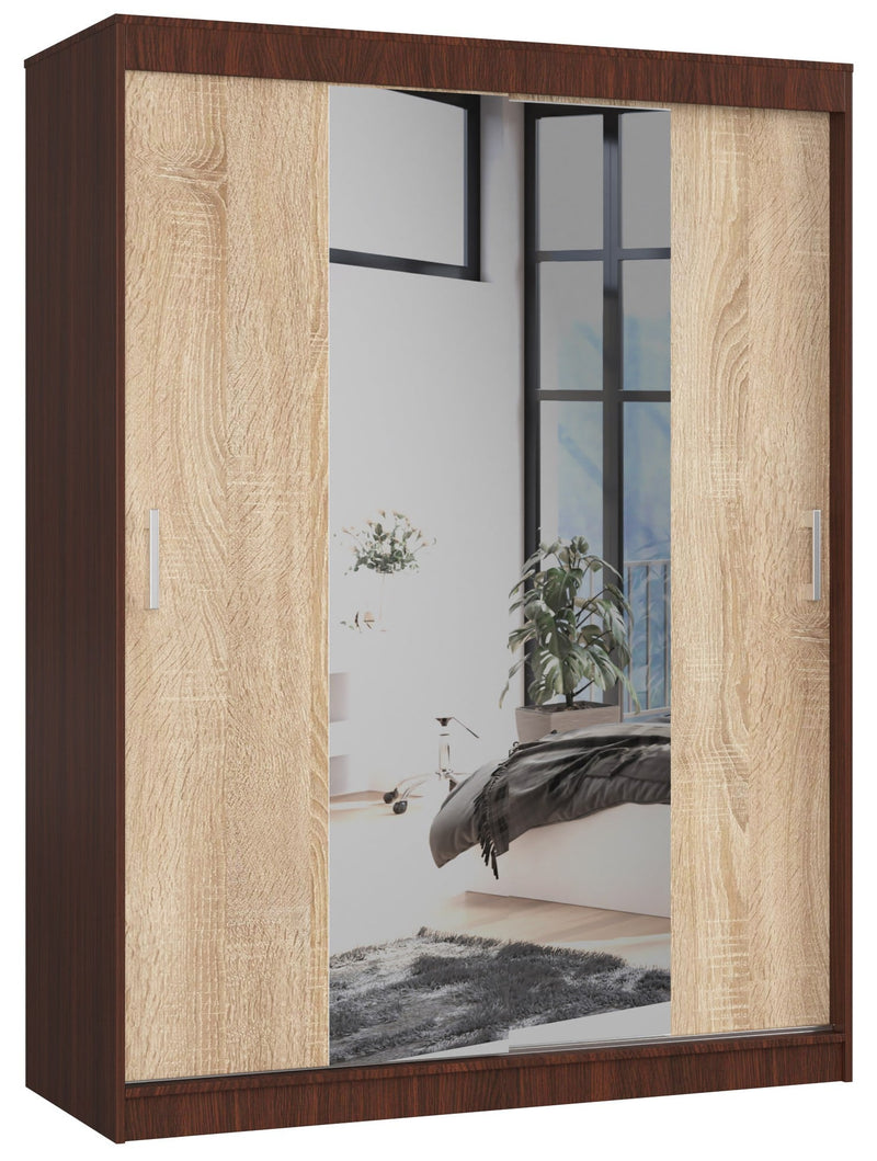 Schiebekleiderschrank 150 cm CLP Wenge / Sonoma