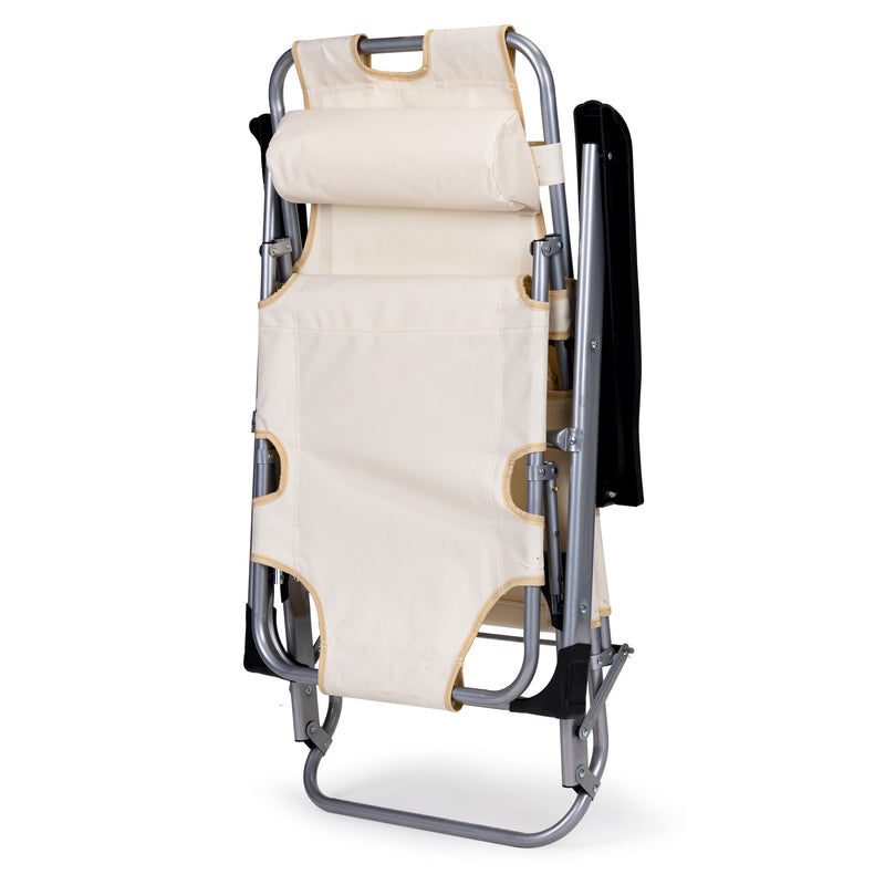 Gartenliege Strandsessel klappbar 2in1 Liege beige MultiGarden