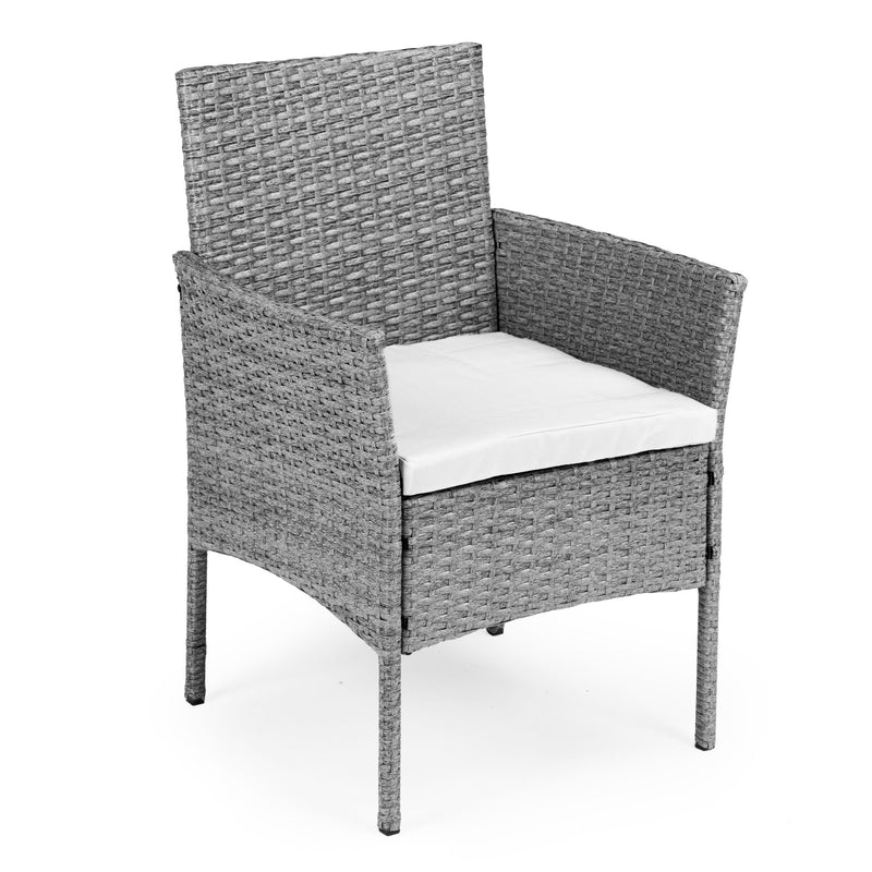 Gartenmöbelset aus Polyrattan Tisch Stühle Grau MultiGarden