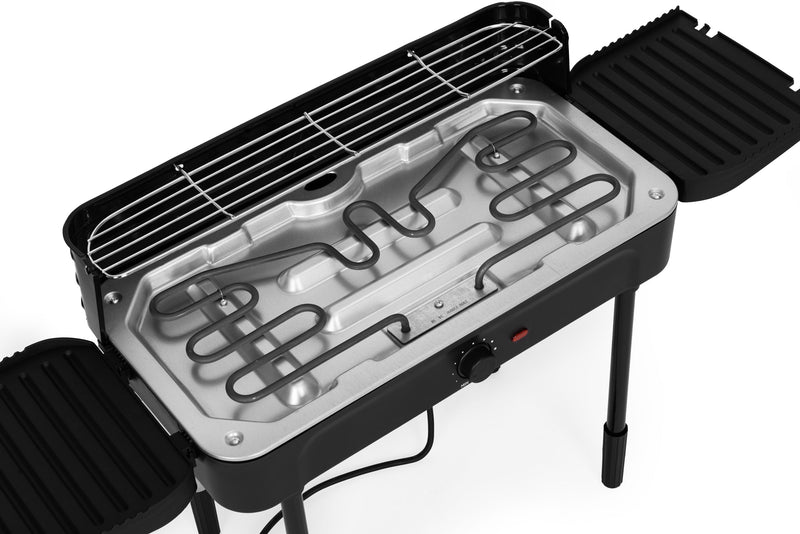Elektrischer 3-in-1-Grill Standgrill Tischgrill Grillplatte Fettauffangschale Thermostat MultiGarden
