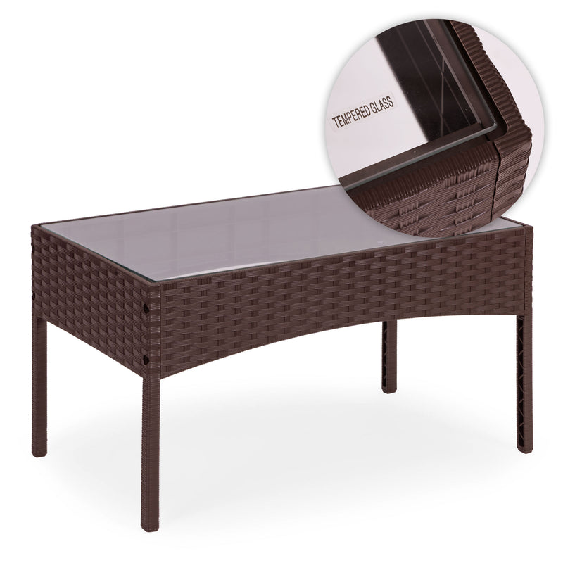 Gartenset Tisch Bank Sessel braun MultiGarden